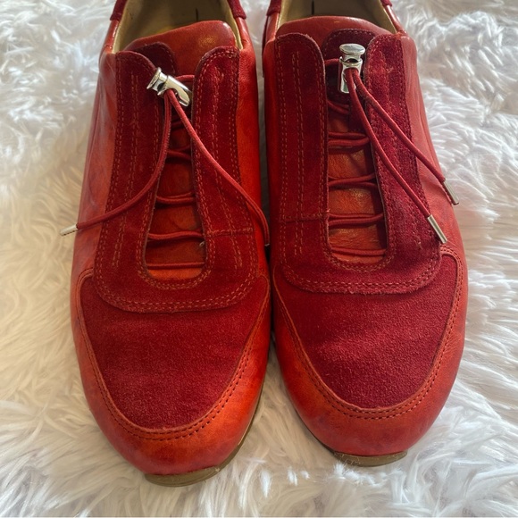 Paul Green Red Leather & Suede Elvis Sneakers | Size 6 - Picture 3 of 13